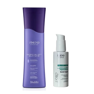 Amend Expertise Kit Specialist Blonde Shampoo 250ml + Renovador capilar 90g em Oferta na Shopee
