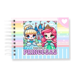 Livro de Colorir PRINCESAS 50 Folhas 180G Caderno  Desenho Pintura Coloring Book SEM PERSONALIZAÇÃO em Oferta na Shopee