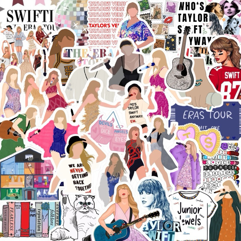 Kit 40 Adesivos Vinil Prova D´água Taylor Swift + 1 Polaroid
