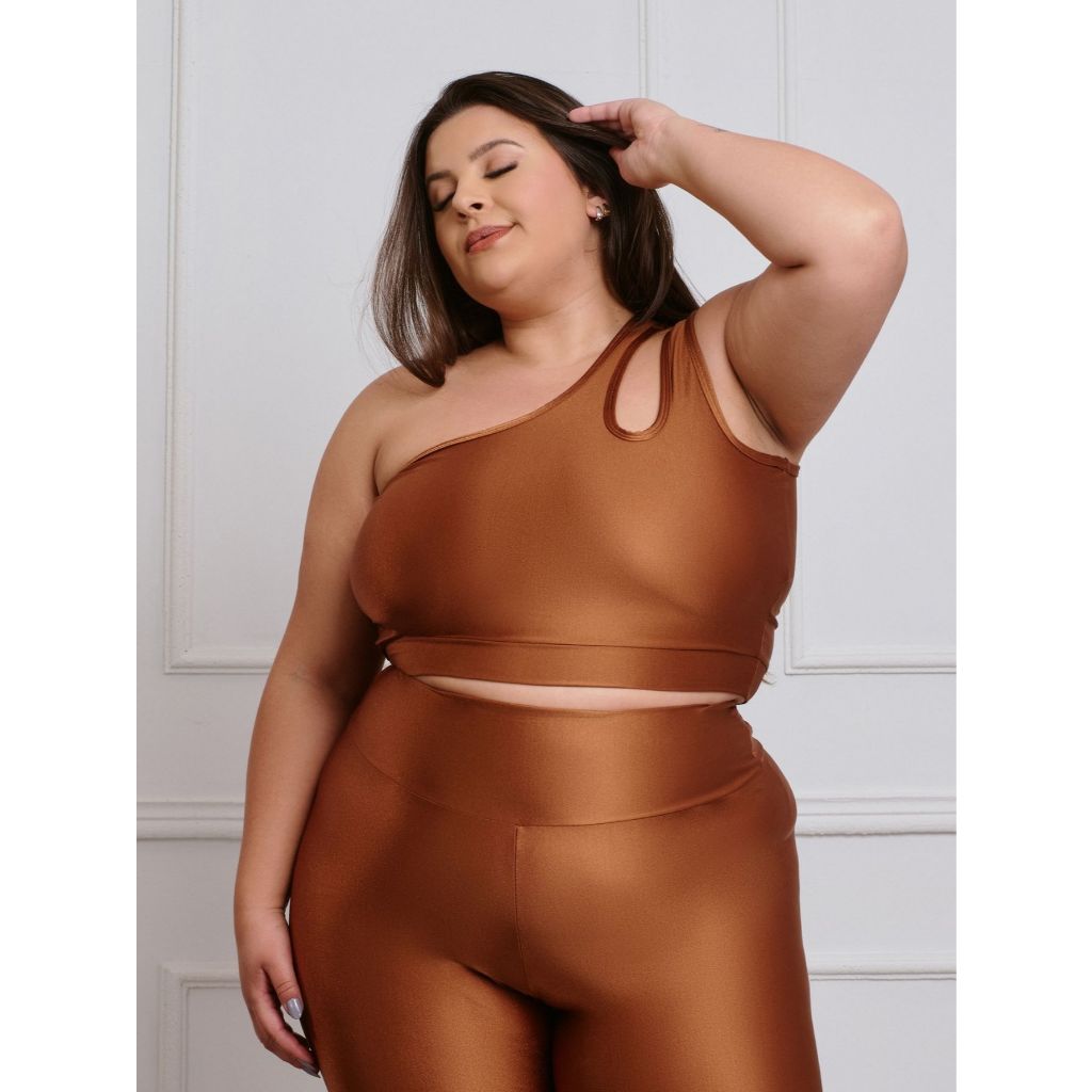 Top Brilhoso Feminino Fitness S/bojo Plus size Academia 11240