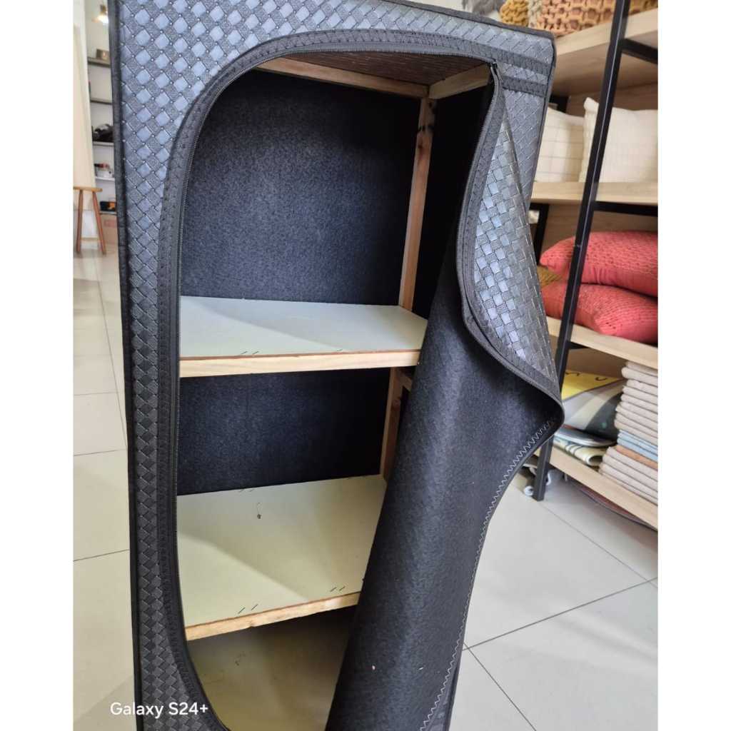 Sapateira Com zíper Organizadora de calçados courino 2 prateleiras