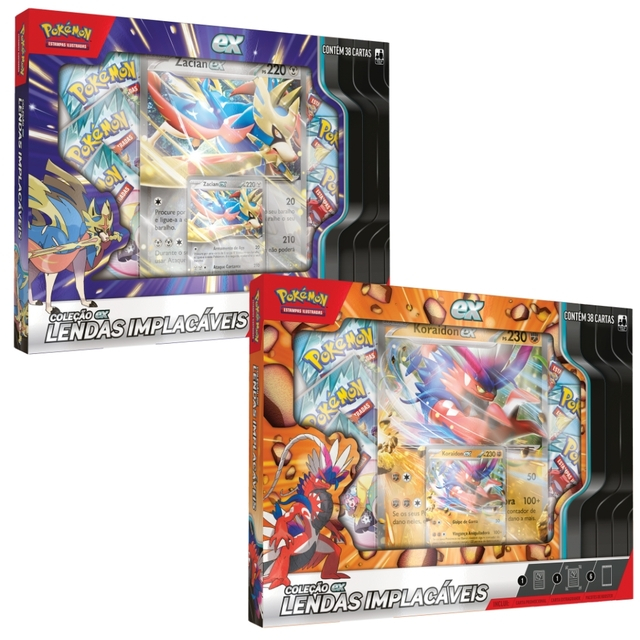 Pokémon Box Coleção Lendas Implacáveis Zacian/Koraidon Ex | Shopee