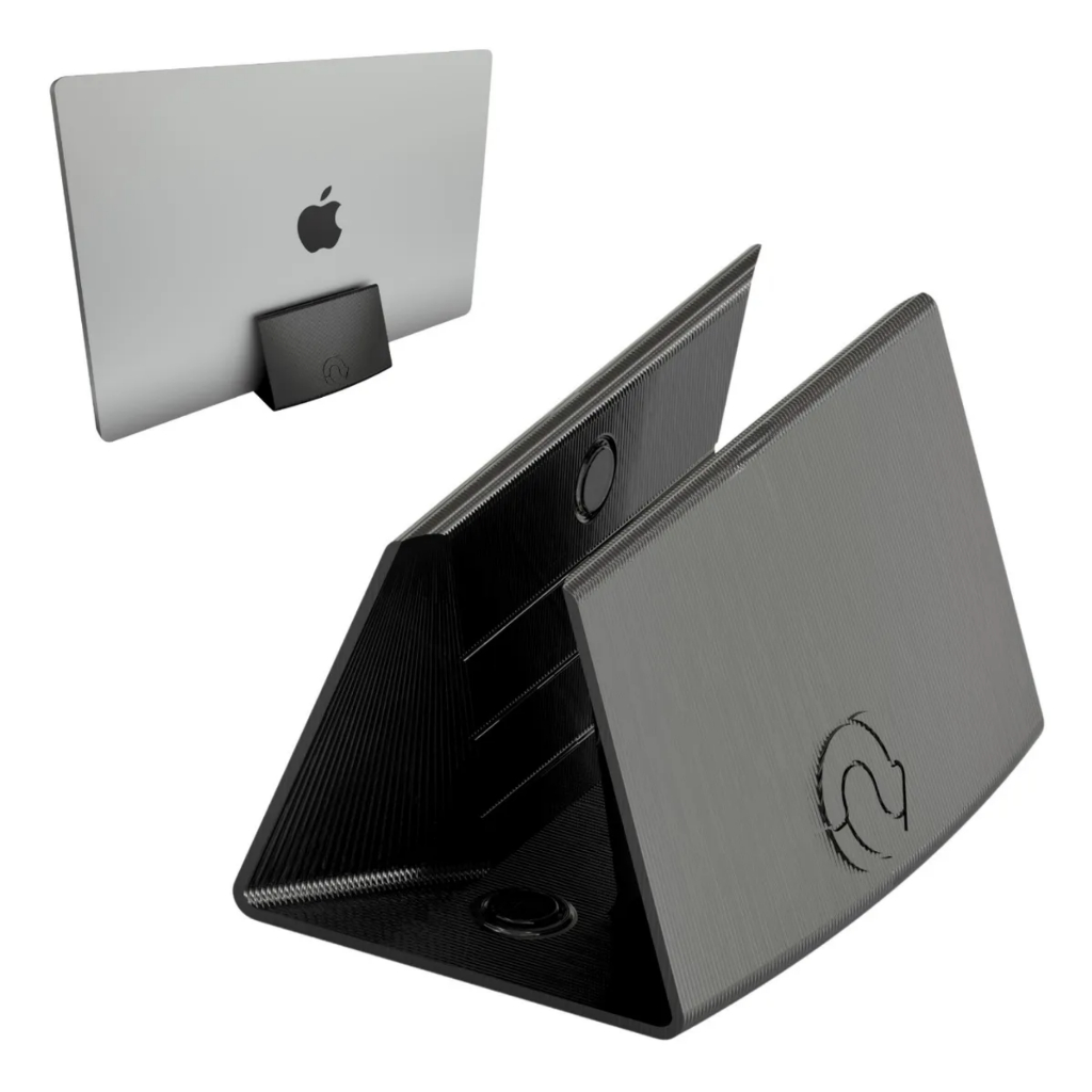 Suporte Notebook Vertical Portatil Preto Universal Mesa - 26mm, 20mm e 16mm