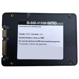 SSD Com 512GB Para DVR CFTV Preto - Intelbras
