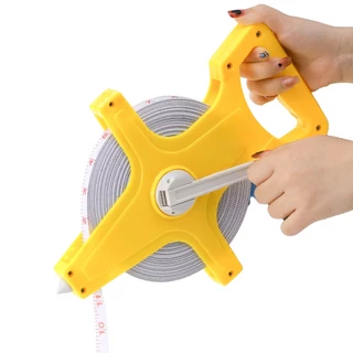 Trena Métrica 50 Metros Longa Manivela Fibra Vidro Profissional