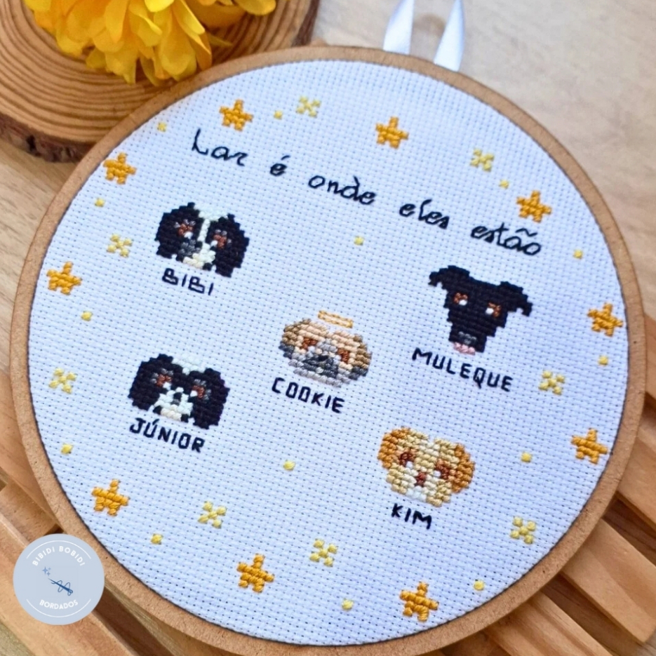 Bordado Personalizado Pet 16cm GATO/ CACHORRO/ AVES - 5/6/7/8 pets