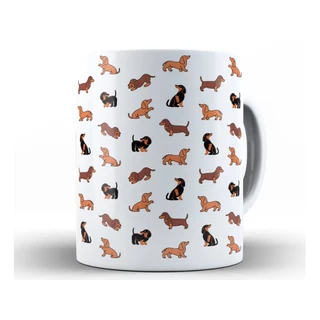 Caneca Dachshund Salsicha Divertida + Caixa - Xícara 325ML Cerâmica