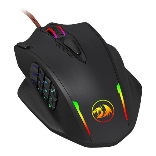 Mouse Gamer Redragon Impact M908 Rgb 12400dpi Cor Preto