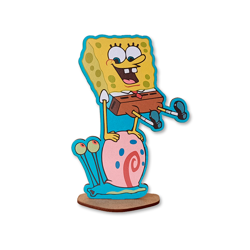 Kit Display de Mesa MDF 6 Peças Para Festa Bob Esponja