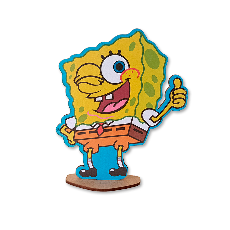 Kit Display de Mesa MDF 6 Peças Para Festa Bob Esponja