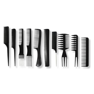 Kit 10 Pentes Para Barbeiro Cabeleireiro Profissional preto