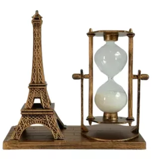 Enfeite Torre Eiffel Com Ampulheta Decoracao Mesa Escritorio-AMP7233