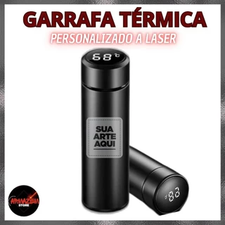 Garrafa Térmica Personalizada com LED inteligente 500ML - Nome, Logo, Desenho, Time