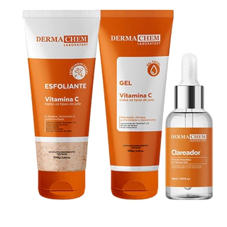 Kit Skin Care Vitamina C Esfoliante Hidratante e Sérum - 3 Itens