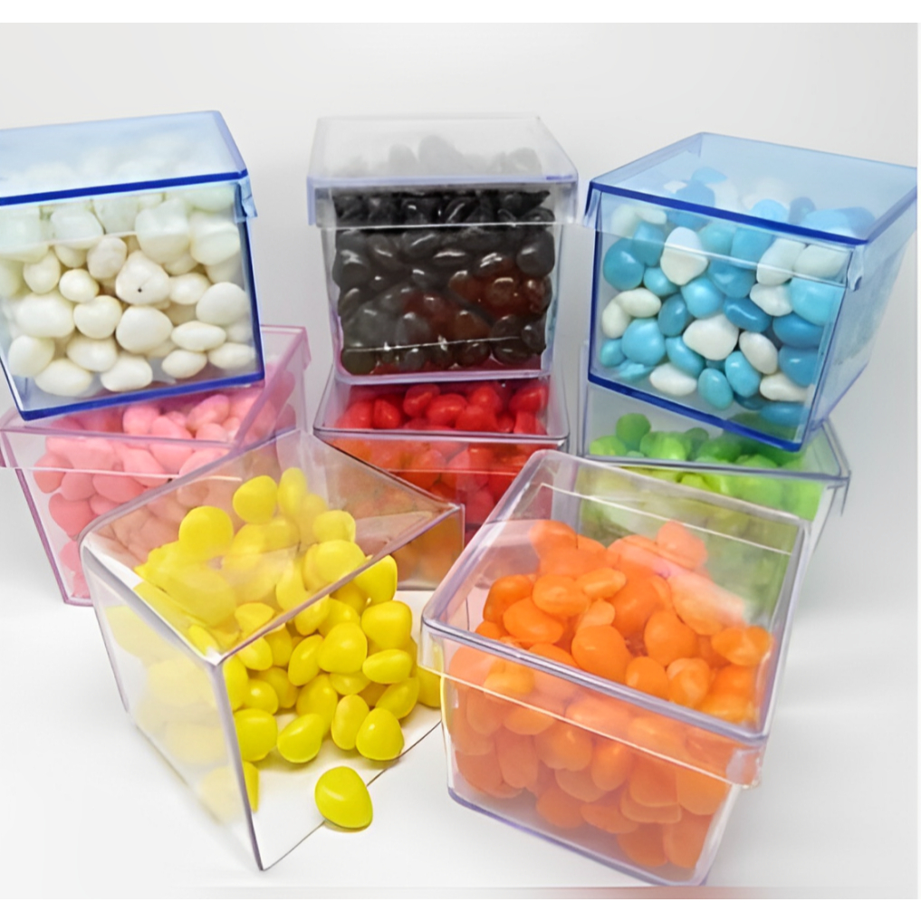 50 Caixas 3x3 mini Caixinhas de acrílico lembrancinhas festas | Shopee ...