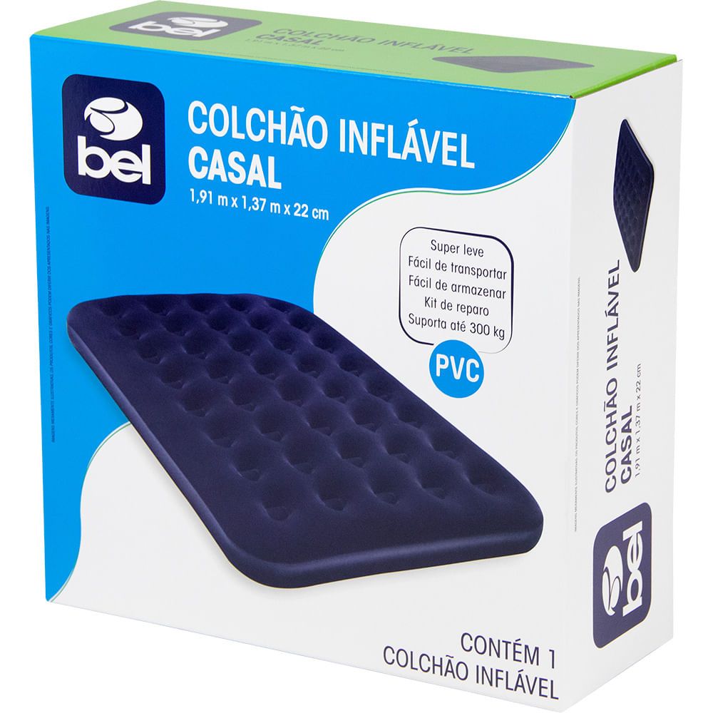 Colchão Inflável Suporta 300kg Casal Camping Praia Bel Deluxe Promoção ...