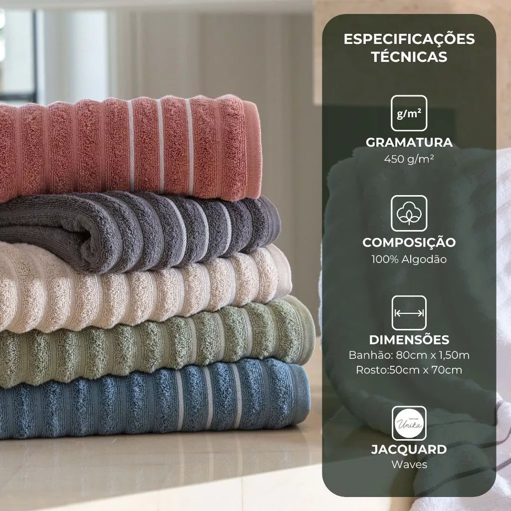 Jogo De Toalhas Banhão 4 Peças 100% Algodão 450g/m²