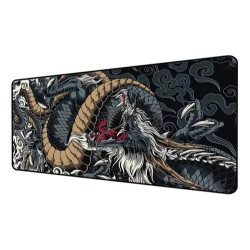 Mouse Pad gamer extra grande 90x40 Dragão azul profissional cor preta