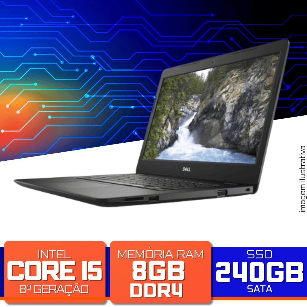Notebook Dell Vostro 14-3480 - i5-8265u , 8GB DDR4, SSD 240GB