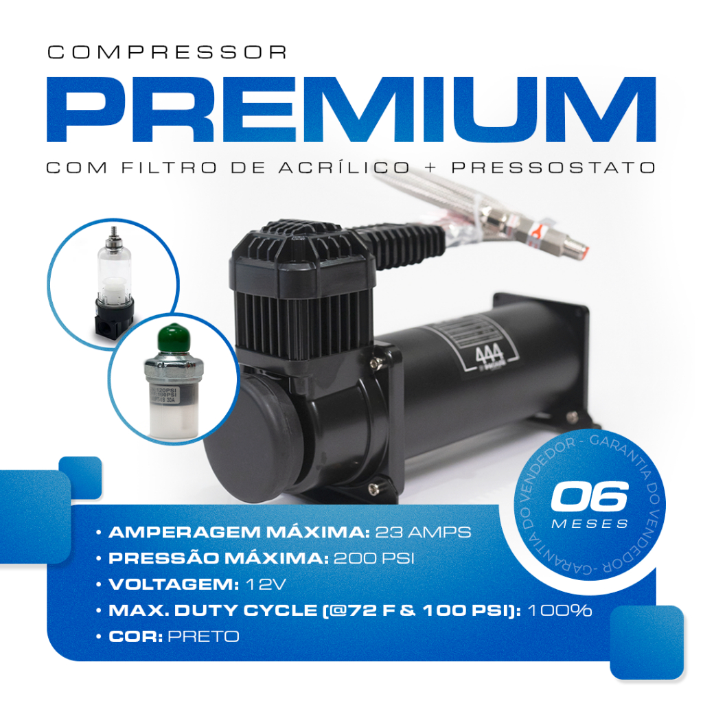 Compressor premium 444c HKI + Filtro de Acrílico + Pressostato