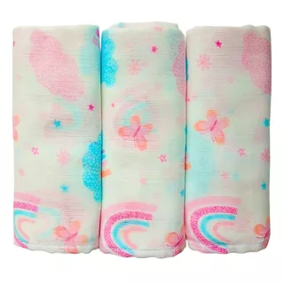 Fralda Pano de Ombro Bebe Com Bainha 100% algodão camada dupla enxoval maternidade Kit 3 unidades em Oferta na Shopee