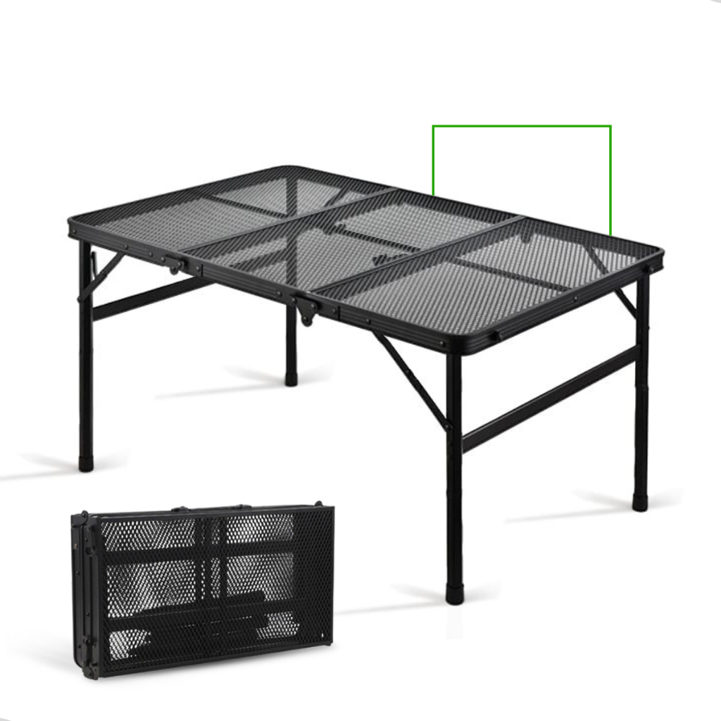 Mesa Portatil Dobravel de Camping Churrasco 90x60 Grelha Vira Maleta Leve Pratica Resistente