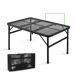 Mesa Portatil Dobravel de Camping Churrasco 90x60 Grelha Vira Maleta Leve Pratica Resistente