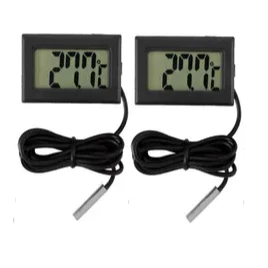 Kit 2 Termometro Digital com Sonda para Freezer Aquario Estufa e Chocadeira