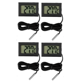 Kit 4 Termometro Digital com Sonda para Freezer Aquario Estufa e Chocadeira