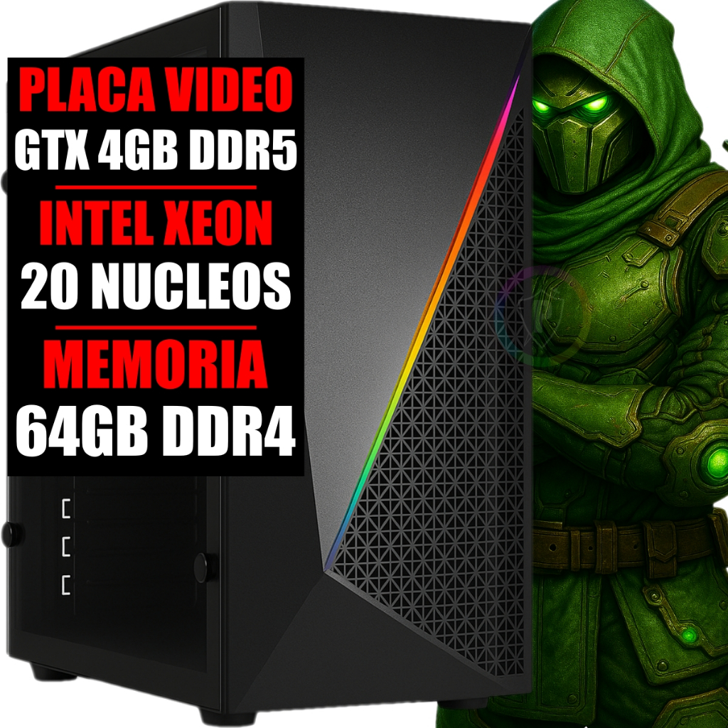格安快適ゲーミングPC Xeon-E3 GTX650 SSD120G メモリ8G HDD500GB Win10 0122 PC Gamer RGB Completo Intel Xeon 20 Núcleos 3.5Ghz / Placa Video
