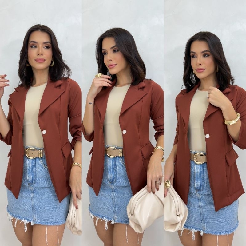Blazer Feminino De Alfaiataria Elegante | Shopee Brasil