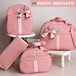 kit bolsa maternidade com 4 peças luxo alta elegância, mala maternidade p/ menino e menina(AD 4P) em Oferta na Shopee