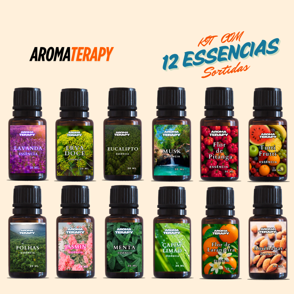 Essências Hidrossolúveis 20ml Para Umificador de ar| Difusor de Ambiente | Aromatizador Ambiente
