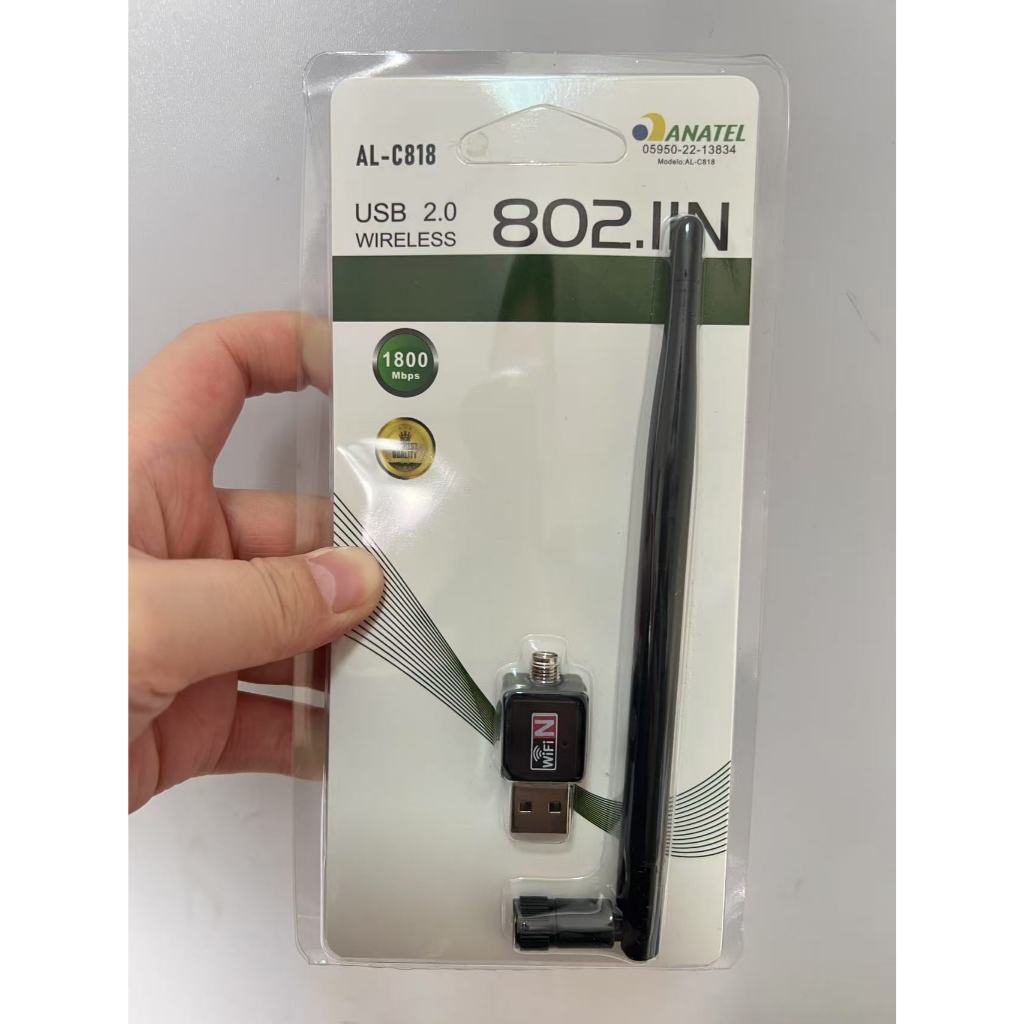 Adaptador Receptor Wireless Usb Wifi 1800mbps Pc E Notebook USB 2.0 Com ...