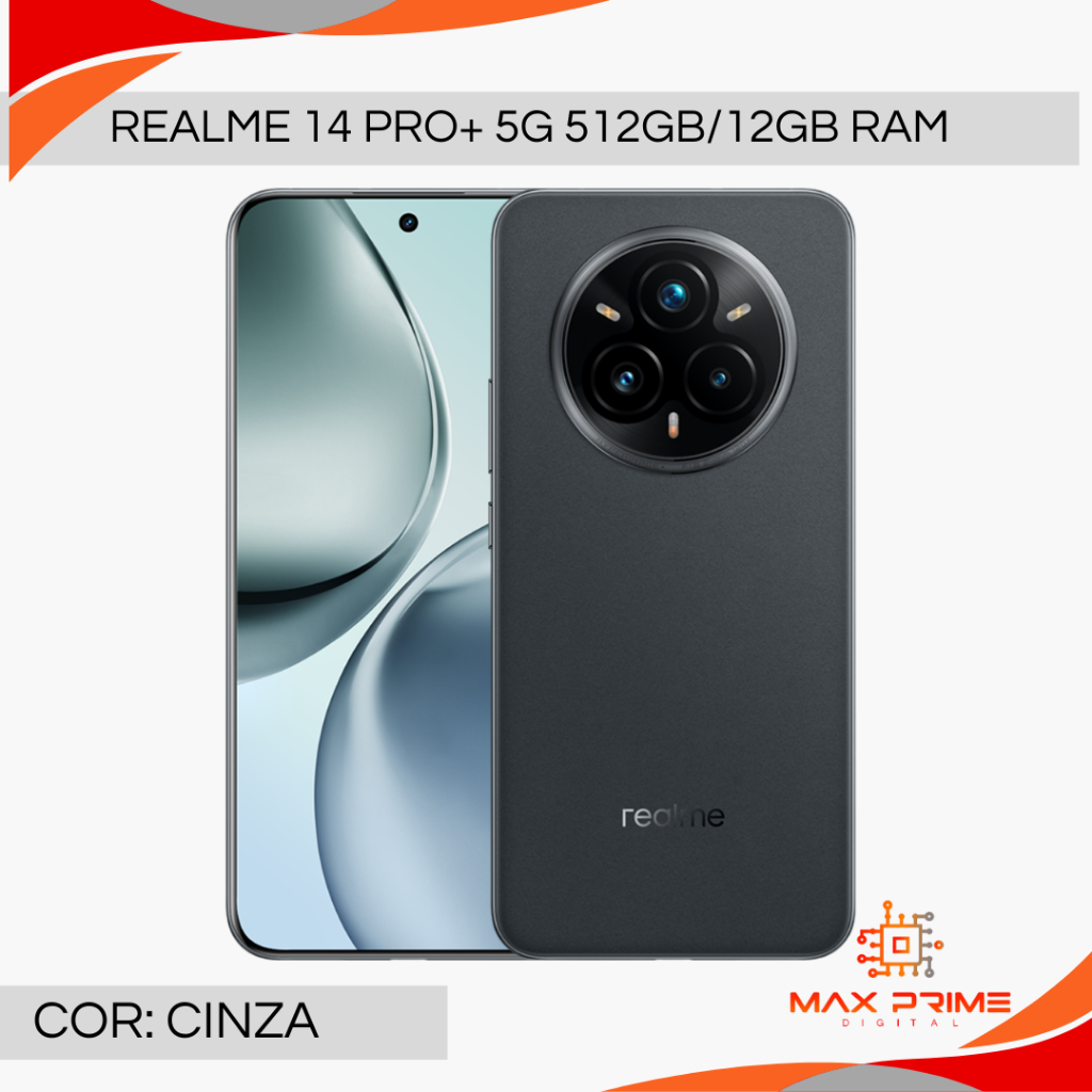 realme 14 PRO+ 5G 512GB e 256GB + 12GB RAM,Câmera 50MP
