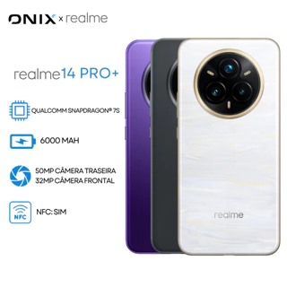 realme 14 PRO+ 5G 512GB+12GB RAM, 256GB+12GB RAM, Câmera 50MP, Processador Qualcomm Snapdragon 7s , Versão Global