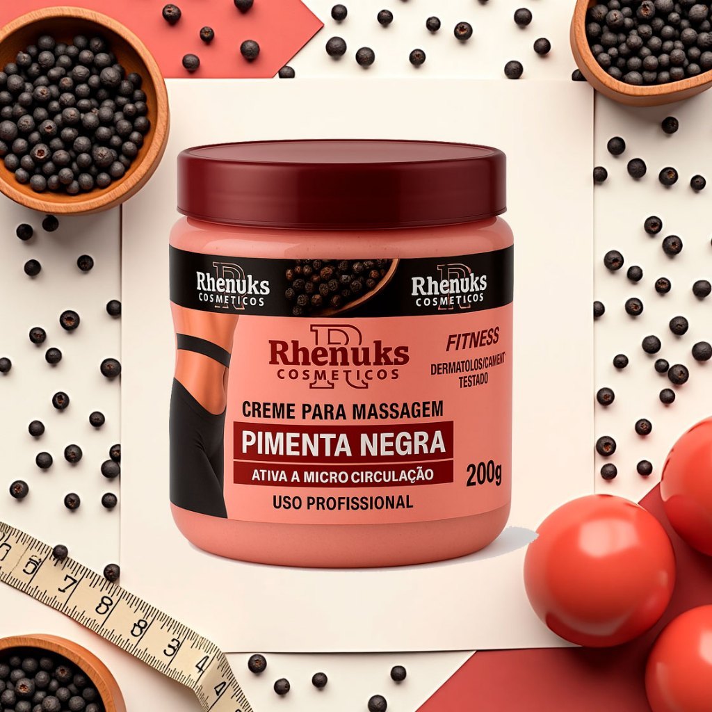 Creme Pimenta Negra Redutor de Medidas - Combater Celulites e Estrias ...