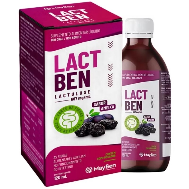 Laxante Lactulose LactBent 667mg/ml Ameixa 120ml MayBen (KIT 3 UNIDADES ...