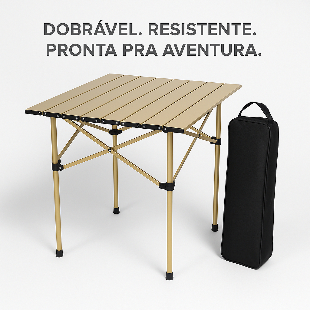 Mesa Dobravel Portátil de Camping 54cm Praia Area Gourmet e Varanda ...