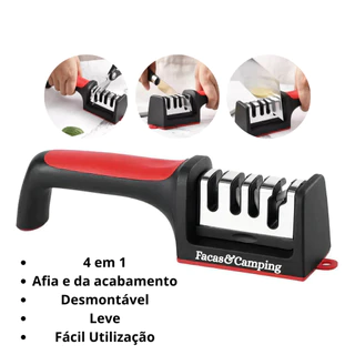 Afiador Amolador 4 em 1 Para Facas e Tesouras Prático em Oferta na Shopee