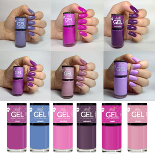 Kit 6 Esmaltes Bella Brazil Efeito Gel 9ml - Tons Lilás e Roxo Brilho Intenso e Longa Duração em Oferta na Shopee