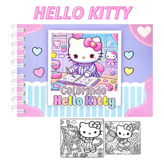 Livro de Colorir Hello Kitty Capa Dura Estilo Boobbie Goods 50 Páginas para Colorir Hello Kitty em Oferta na Shopee