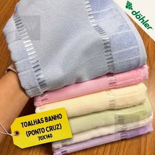 Toalha Banho Para Bordar Dohler Bella 70x140cm - Ideal Para Bordado Ponto Cruz