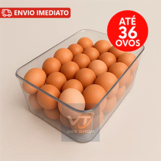 Organizador Geladeira Porta Ovos com Tampa Armazena até 36 Unidades Cozinha