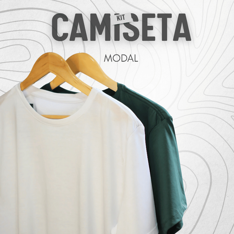 Kit 2 Camisetas Modal Tech Masculina Academia, Passeio, Dia a Dia