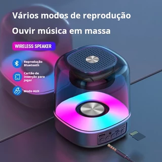 Caixa de Som Transparente Com Led RGB Bluetooth caixinha de som Alto-falante portátil