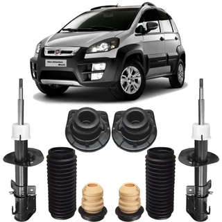 PAR AMORTECEDOR DIANTEIRO + KIT COXIM COMPLETO FIAT IDEA ADVENTURE 2006 À 2017