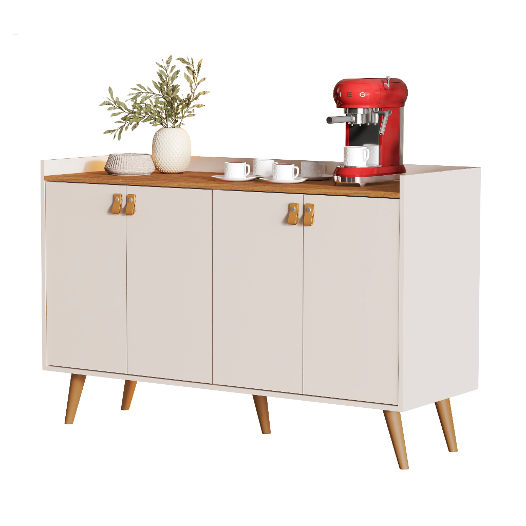 Aparador Sala De Estar Buffet Retrô Cantinho Do Café Cozinha Prateleira Interna Luana K7 Plus