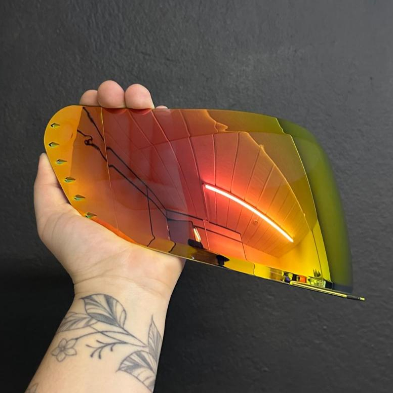 VISEIRA CAPACETE RACE TECH SECTOR TECNOLOGIA REVO VERMELHA RED ANTI RISCO PROTEÇÃO UV ALTA QUALIDADE