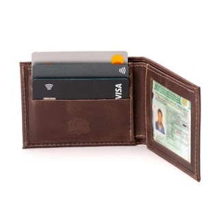 Carteira Masculina Slim De Couro Legitimo Compacta Moderna